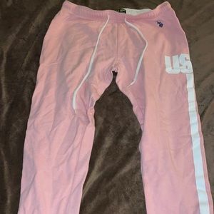 Pink polo assn joggers .